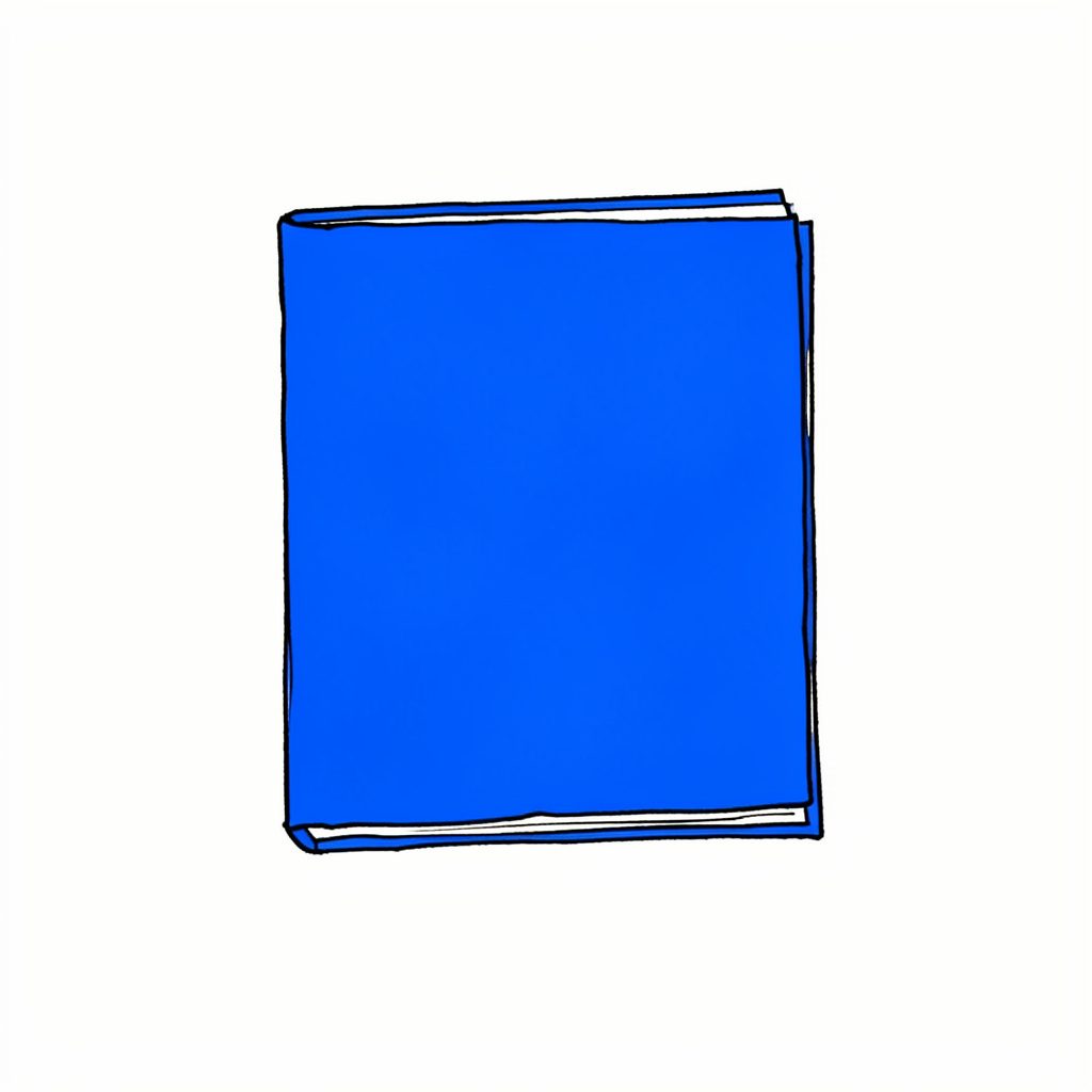 A hand-drawn ink illustration of an open book, soft warm tones